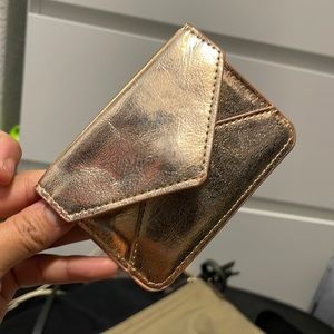 Rose gold card/business card holder, with snap closure
